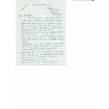 Group Captain John Bradbury DFC signed hand written ALS dated 24.4.74 in response to Mr Ball to sign