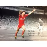 Ian Rush Canvas Liverpool Signed 18 X 24 inch football photo. Good Condition. All autographs are