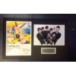 The Feeling signed album flyer mounted alongside colour photo. Approx overall size 22x14. Good