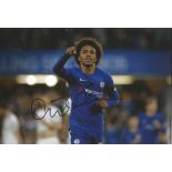 Willian Signed Chelsea 8x12 Photo. Good Condition. All autographs are genuine hand signed and come
