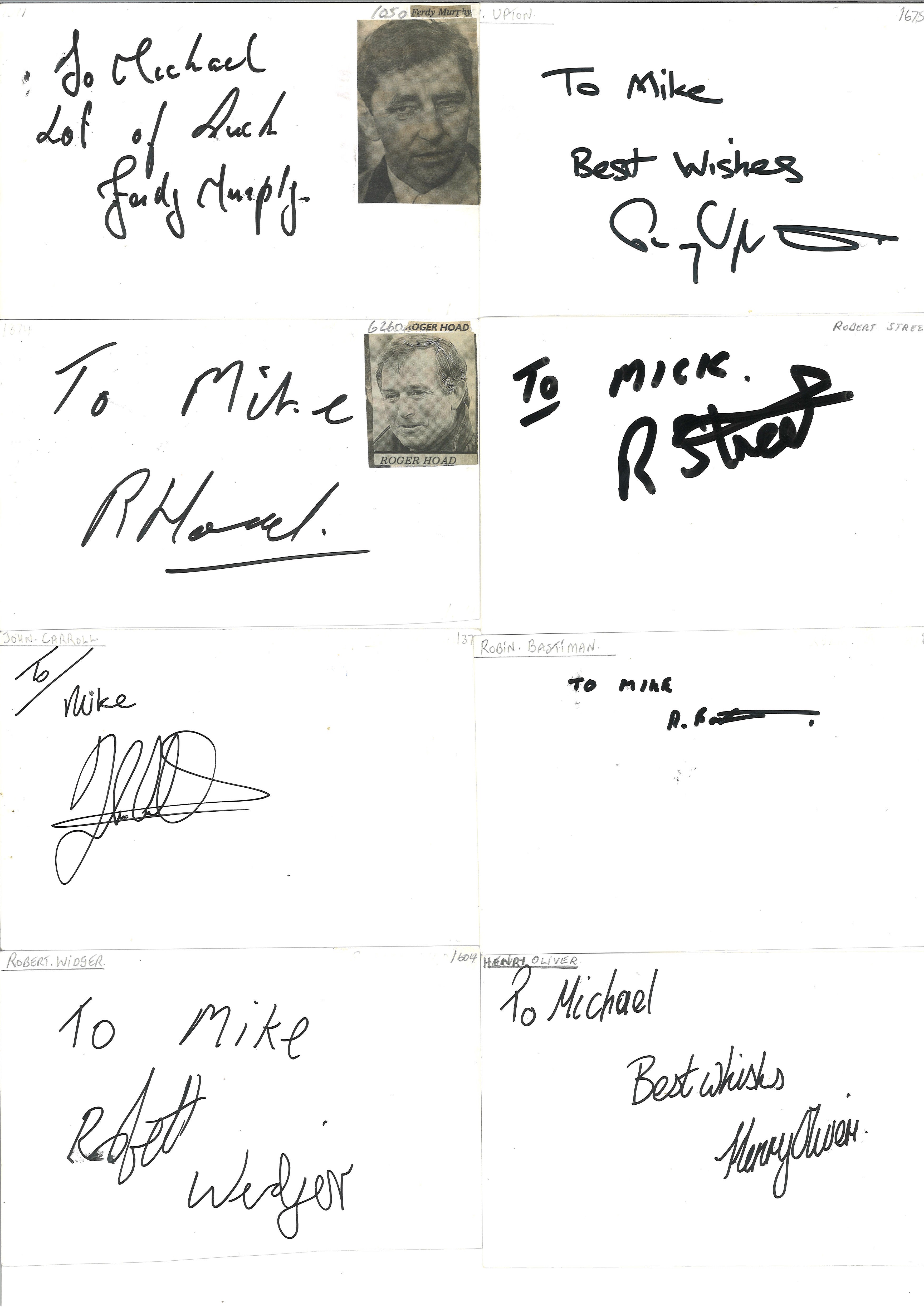 Assorted 6x4 white card signed collection. Mainly horse racing. Some of names included are Willie - Image 2 of 3