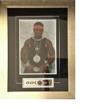 50 Cent framed Signed 22 x 16 inch music photo. Good Condition. All autographs are genuine hand