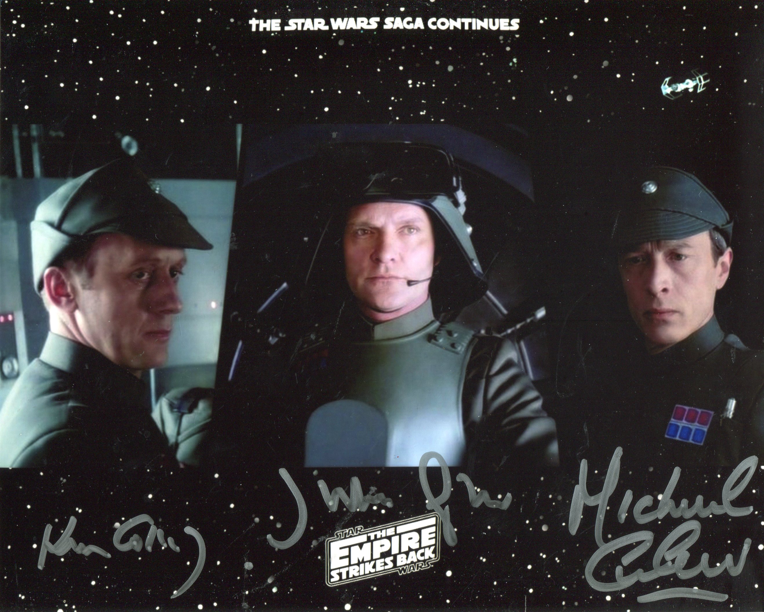 Star Wars the Empire Strikes Back. 8x10 inch photo signed by actors Julian Glover, Michael Culver