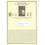 Wing Commander James Francis Stocky Edwards, CM, DFC*, DFM, CD, MiD signed small white signature