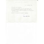 Hans Bender hand signed 1964 letter replying in German to an autograph request. He was a German