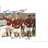 Ray Wilson, Gordon Banks, George Cohen, Martin Peters, Geoff Hurst and Nobby Stiles signed 8x6