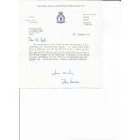 Air Vice Marshal John de Milt Severne KCVO OBE AFC ADC signed TLS dated 2nd November 1972 in