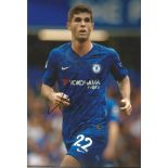 Pulisic Signed Chelsea 8x12 Photo. Good Condition. All autographs are genuine hand signed and come