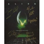 Alien movie cast signed. 8x10 inch photo from the cult science fiction classic movie 'Alien'