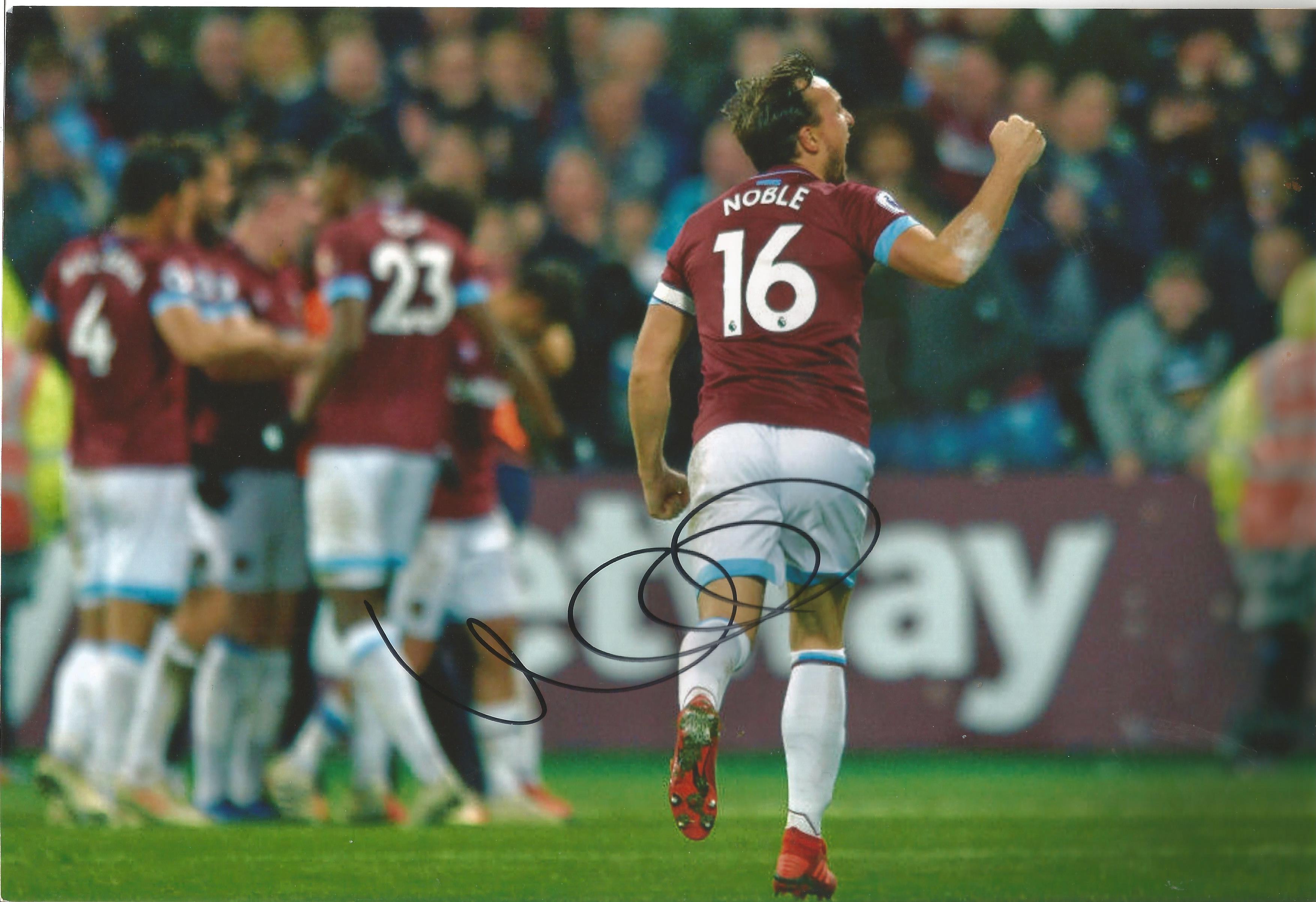 Mark Noble Signed West Ham 8x12 Photo. Good Condition. All autographs are genuine hand signed and