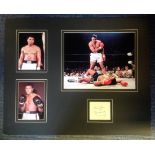 Boxing Muhammad Ali 18x22 mounted and framed signature piece includes 4 fantastic b/w photos of.