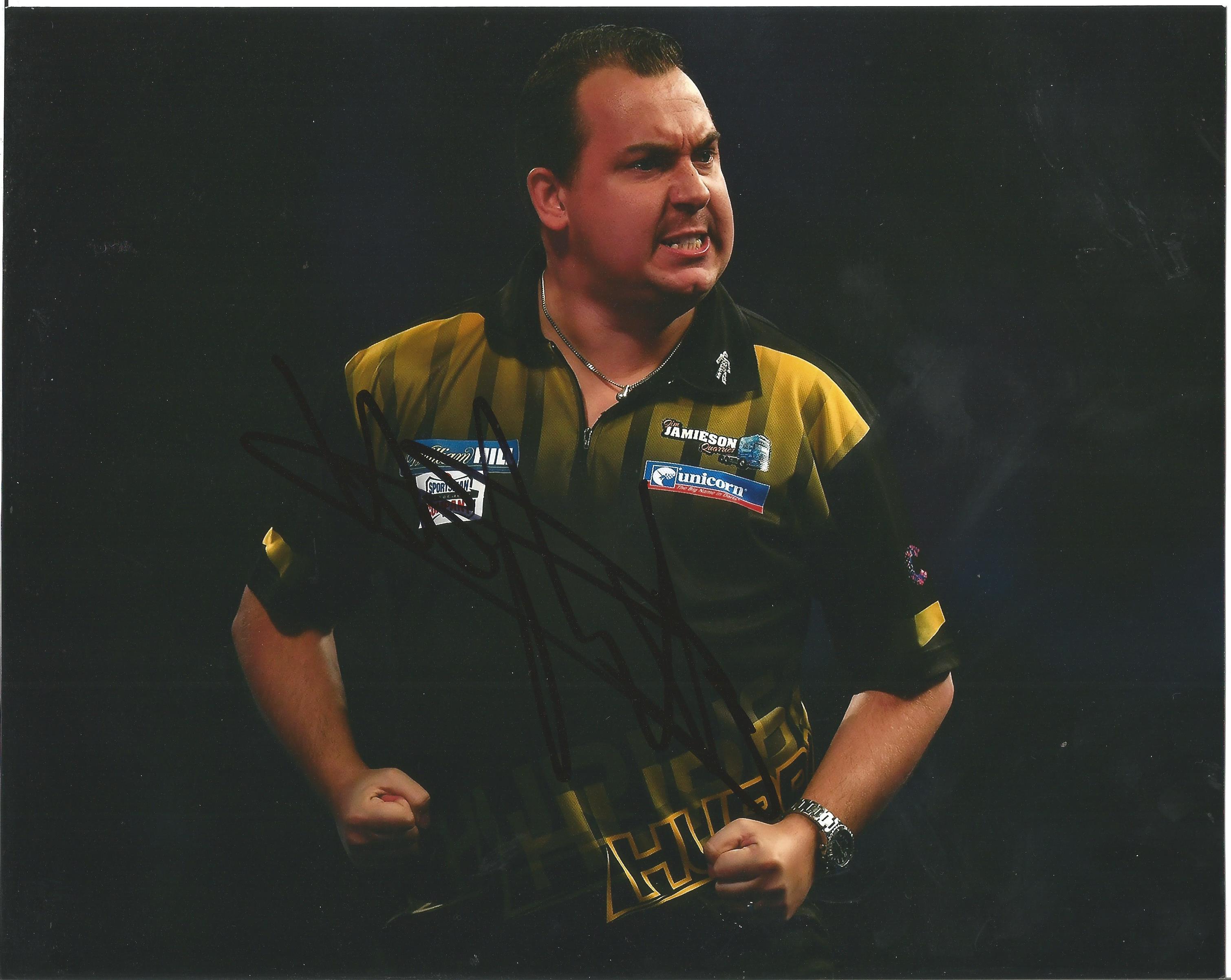 Kim Huybrechts Signed Darts 8x10 Photo. Good Condition. All autographs are genuine hand signed and