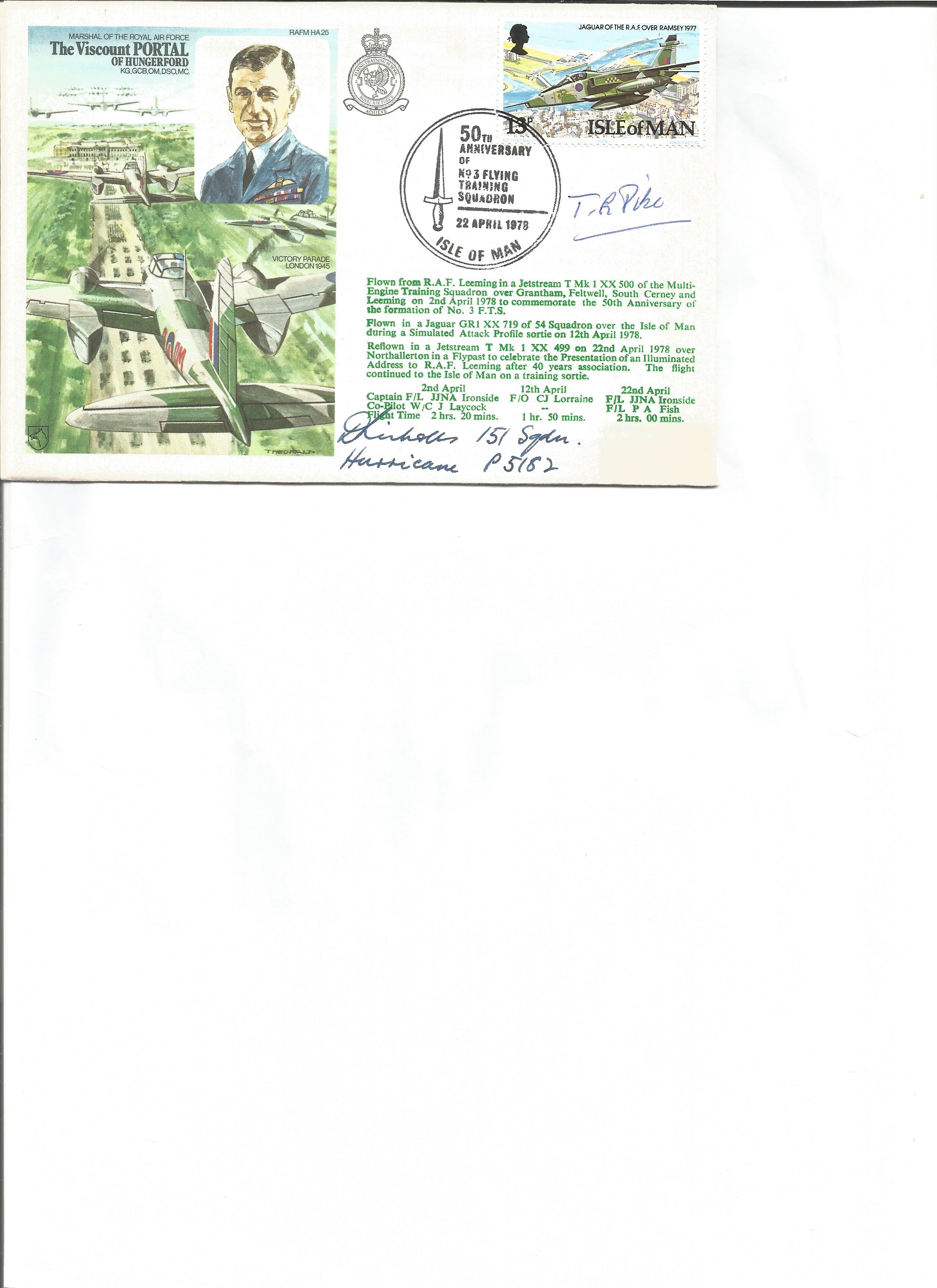 Dennis Nichols 56 Sqdn and Sir Thomas Pike signed Viscount Portal of Hungerford historic aviators