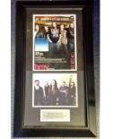 Dream Theatre signed flyer, mounted and framed with colour photo and plaque. Approx overall size
