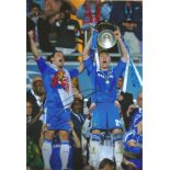 Gary Cahill Signed Chelsea European Cup 8x12 Photo. Good Condition. All autographs are genuine