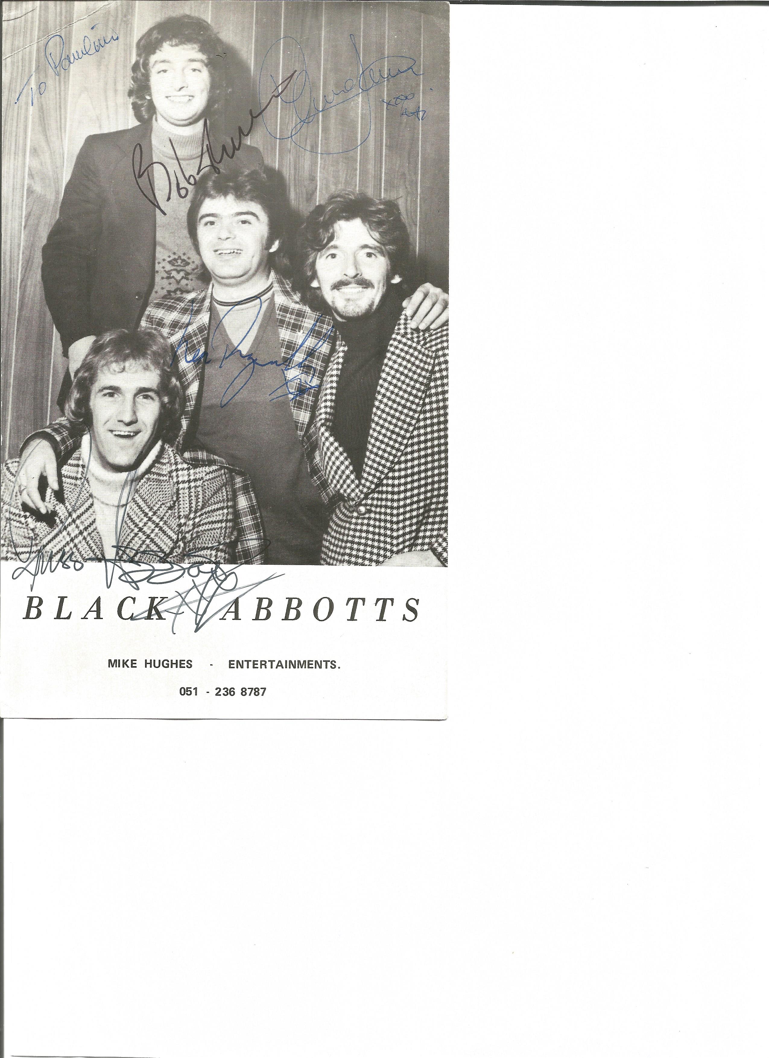 The Black Abbotts signed 8x6 black and white photo. Slight crease to corner but not affecting