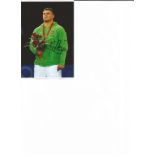 Mindaugas Mitzgatis signed 6x4 colour photo. Lithuanian Olympic silver medallist in heavyweight