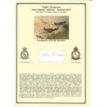 Flight Lieutenant John Clarke Johnny Surman DFC signed small signature piece. Attached to a detailed