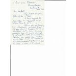 Wing Commander Hubert Pelham Simpson MM AFM AFC signed hand written ALS dated 11th November 1973,