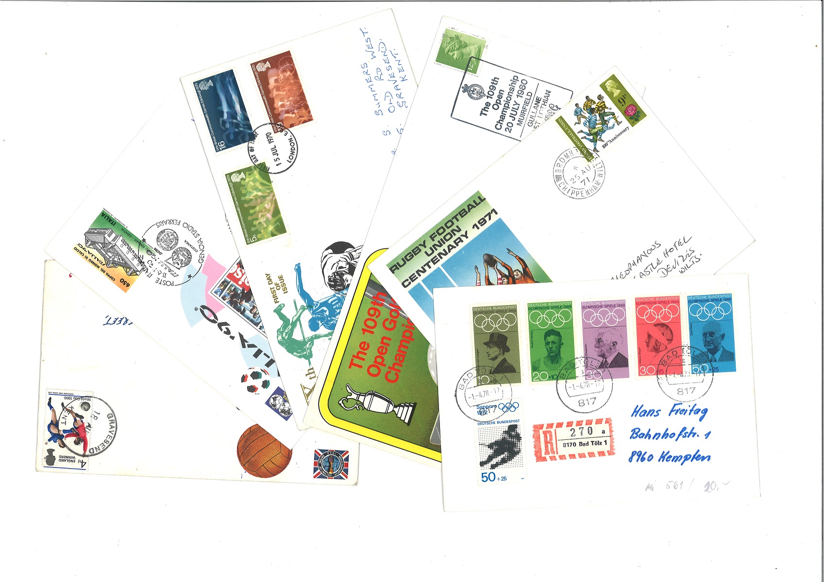 Sport Collection 12, Commemorative covers includes some of the biggest sporting events dating back