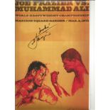 Joe Frazier signed A4 reproduction poster. Good Condition. All autographs are genuine hand signed