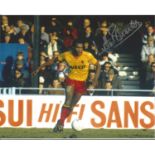 Luther Blissett signed 8x10 colour football photo pictured in action for Watford. Supplied from