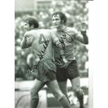 Howard Kendall and Colin Harvey Everton Signed 12 x 8 inch football photo. Supplied from stock of