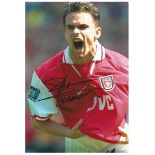 Marc Overmars Arsenal Signed 12 x 8 inch football photo. Supplied from stock of www.sportsignings.