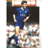 Norman Whiteside Everton Signed 12 x 8 inch football photo. Supplied from stock of www.
