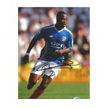 John Utaka Portsmouth Signed 12 x 8 inch football photo. Supplied from stock of www.sportsignings.