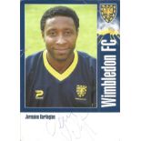 Football Autograph Jermaine Darlington Wimbledon Signed Photograph Card. Supplied from stock of