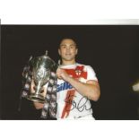 Kevin SinfIeld England Signed 12 x 8 inch rugby photo. Supplied from stock of www.sportsignings.