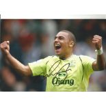 James Vaughan Everton Signed 12 x 8 inch football photo. Supplied from stock of www.sportsignings.