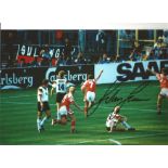 John Jensen Denmark Euro 92 Denmark Signed 12 x 8 inch football photo. Supplied from stock of www.