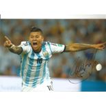 Marcos Rojo Argentina Signed 12 x 8 inch football photo. Supplied from stock of www.sportsignings.