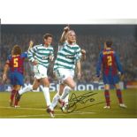 John Hartson Celtic Signed 12 x 8 inch football photo. Supplied from stock of www.sportsignings.