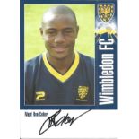 Football Autograph Nigel Reo-Coker Wimbledon Signed Photograph Card. Supplied from stock of www.