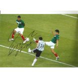 Maxi Rodriguez World Cup Argentina Signed 12 x 8 inch football photo. Supplied from stock of www.