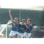 Kevin Sheedy, Tony Cottee and Pat Nevin triple Everton Signed 12 x 8 inch football photo. Supplied