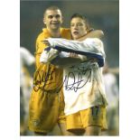 Dom Matteo and Alan Smith Leeds United Signed 16 x 12 inch football photo. Supplied from stock of