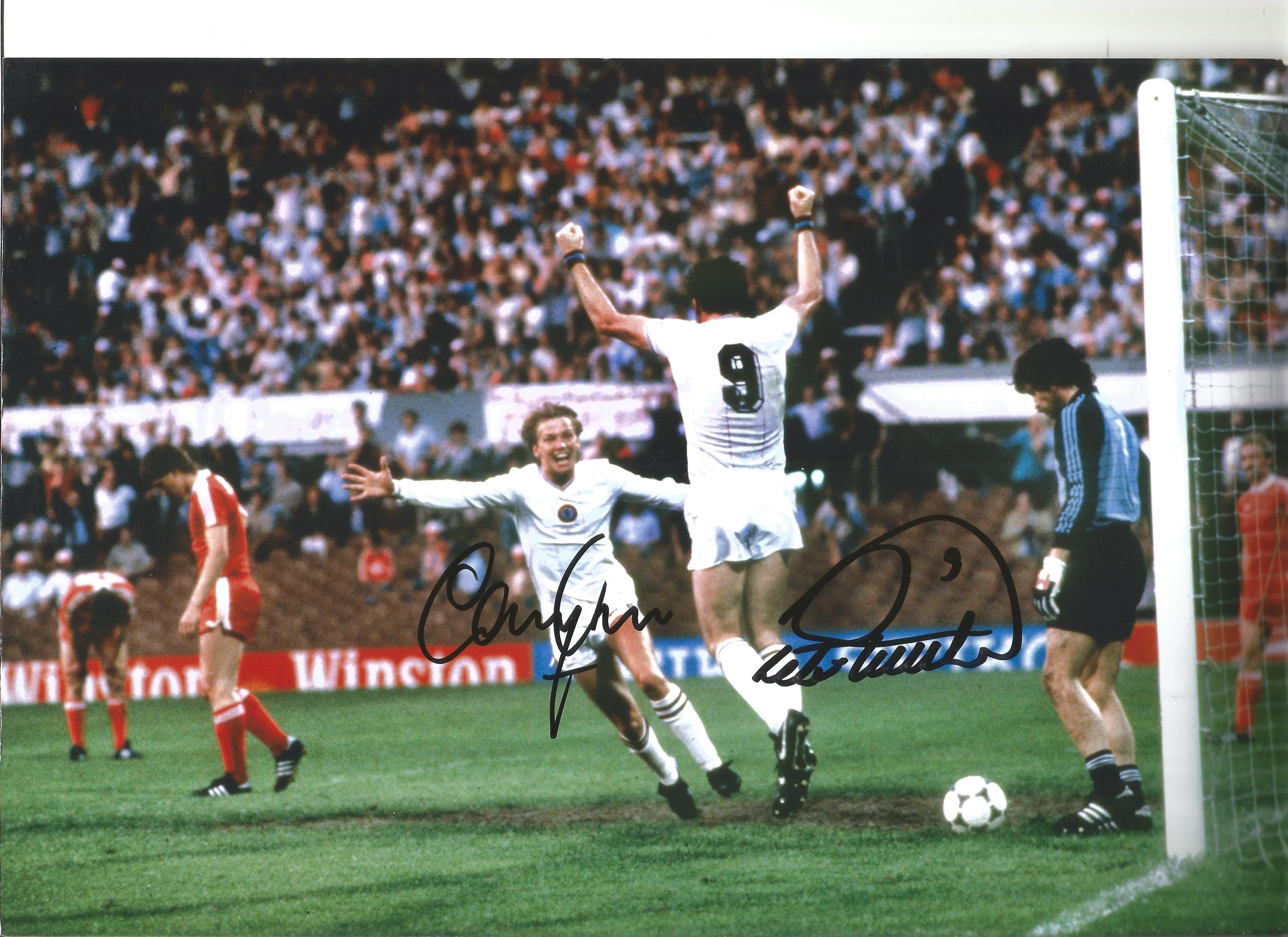 Gary Shaw and Peter With Aston Villa Signed 12 x 8 inch football photo. Supplied from stock of www.