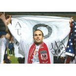 Landon Donovan USA Signed 10 x 8 inch football photo. Supplied from stock of www.sportsignings.com