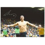 Troy Deeney Watford Signed 12 x 8 inch football photo. Supplied from stock of www.sportsignings.