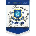 Everton legends multi signed pennant. Supplied from stock of www.sportsignings.com the in person
