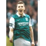Paul Hanlon Hibernian signed 12 x 8 colour football photo. Supplied from stock of www.