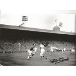 Peter McParland Aston Villa Signed 12 x 8 inch football photo. Supplied from stock of www.