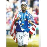 Maurice Edu Rangers signed 12 x 8 inch football colour photo. Supplied from stock of www.
