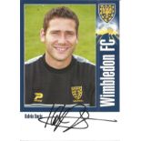 Football Autograph Kelvin Davis Wimbledon Signed Photograph Card. Supplied from stock of www.