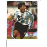 Sergio Aguero Argentina Signed 10 x 8 inch football photo. Supplied from stock of www.