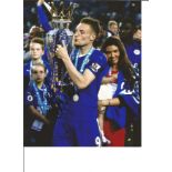 Jamie Vardy Leicester City Signed 16 x 12 inch football photo. Supplied from stock of www.